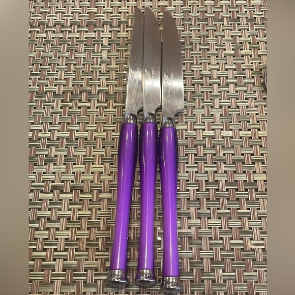 Gibson 6 -piece Replacements / Expansion Blue Purple and Red Stainless Flatware - Picture 3 of 10